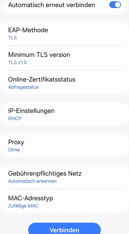 Ansicht WLAN-Config II