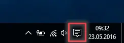 Ansicht Benachrichtigungssymbol in der Taskleiste