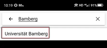 Ansicht Auswahl Universität Bamberg
