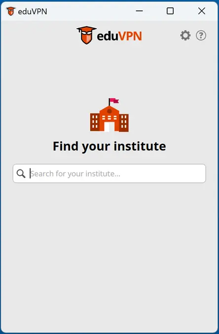 Display eduVPN search mask