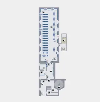 Floor plan of the basement of Branch Library 1 from the interactive floor plan