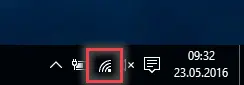 Ansicht Netzwerksymbol der Taskleiste