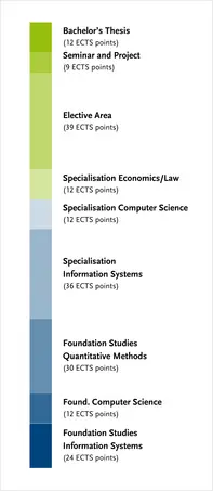 Overview of the degree programme's module groups – more details can be found in the study and subject examination regulations