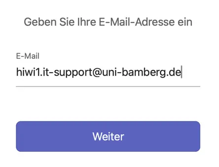 E-Mail-Adresse eintragen