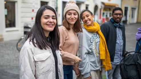 Students in Bamberg Studierende in der Austraße