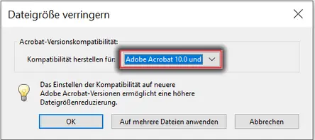 Acrobat-Versionskompatibilität