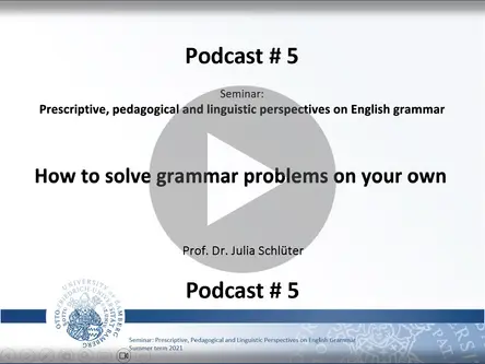 A video podcast showing how teachers can step by step enable learners to answer their own grammar questions with a corpus: First, giving them teacher-prepared exercises, then letting them perform corpus-based exercises in class, finally assisting learners-as-reasearchers.