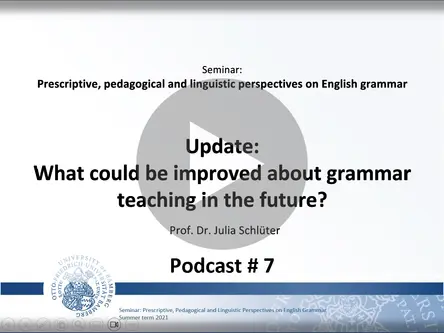 A video podcast suggesting ways ahead for ELT: fostering register awareness; teaching grammar in connection with vocabulary; importance of frequency when it comes to the sequencing of topics, the selection of target structures and as a basis for correction work.