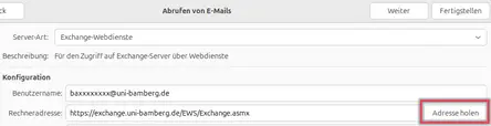 Einstellungen Abruf von E-Mails