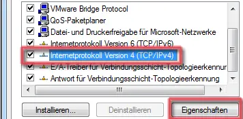 Ansicht Eigenschaften LAN IPv4